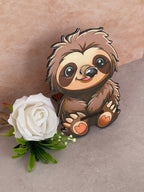 Porta Occhiali da Scrivania in Legno a Forma di Bradipo | Supporto Originale per Occhiali da Vista e Sole