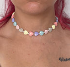 Collana Amélie in Cuori Pastello Glossy e Acciaio Inossidabile - Handemade