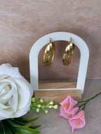 Orecchini Athena a Cerchio Triplo Oro Acciaio Inossidabile - Grandi Cerchi Eleganti per Donna | Anallergici