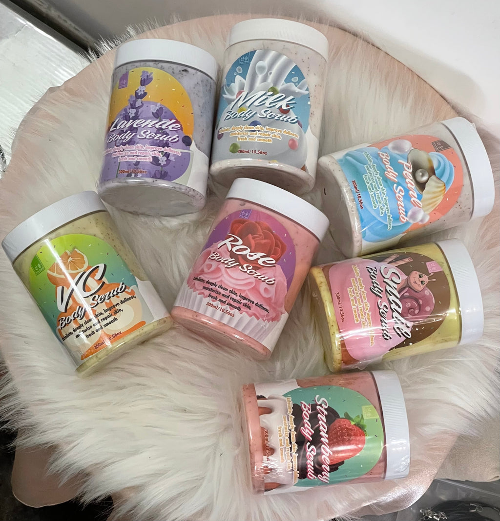 Body Scrub Esfoliante Illuminante 300ml - Scrub Corpo Profumato in 7 Fragranze