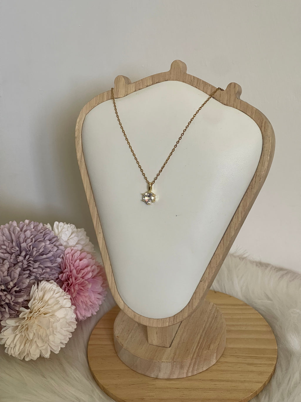 Collana Réussite Punto Luce in Acciaio Inossidabile Oro con Zircone – Idrorepellente e Anallergica
