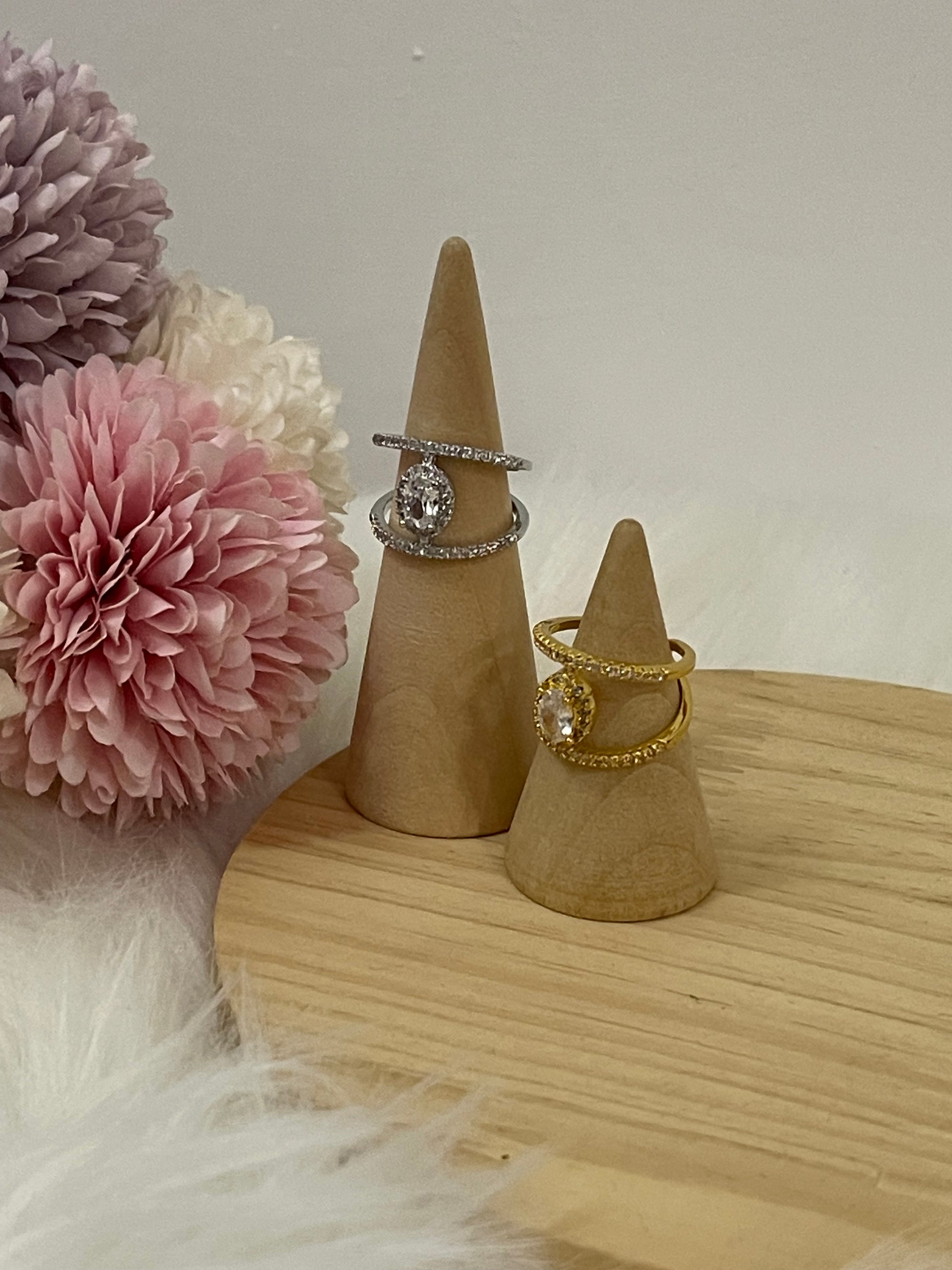 Anello Infinity Halo in Acciaio Inossidabile – Design Doppio Binario Regolabile