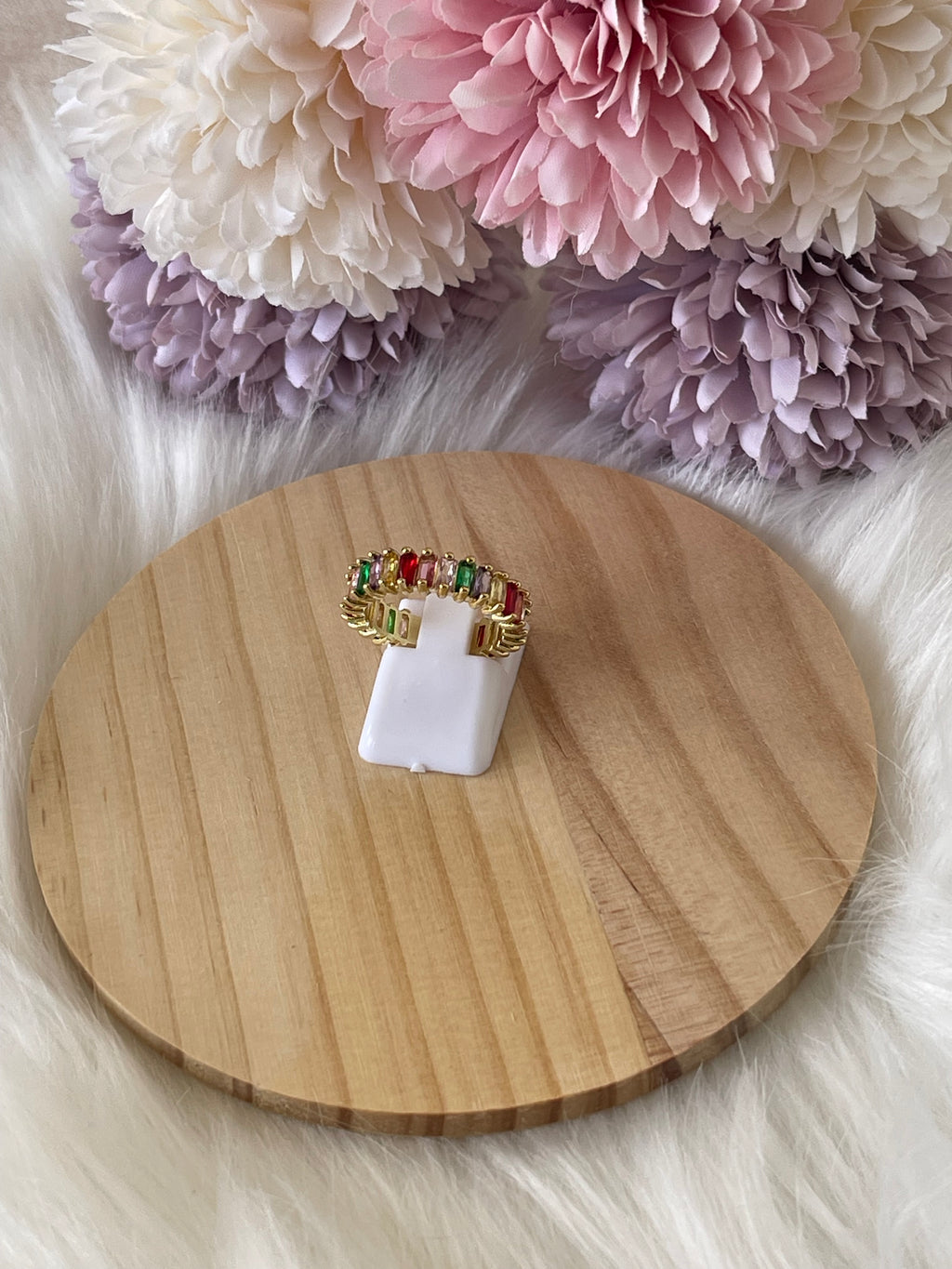 Anello Belle Époque Regolabie in Acciaio con Zirconi Colorati – Eleganza per Ogni Occasione