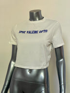 Cropped T-Shirt “IPSE VALERE OPTO” – Stile Minimal & Significato Latino Motivazionale