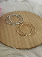 Orecchini Aria Hoops a Cerchio Martellati in Acciaio Inossidabile - Cerchi Intrecciati Oro e Argento Impermeabili
