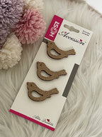 Set 3 Uccellini Decorativi in Juta Shabby Chic - 5cm | Applicazioni Artigianali per Fai da Te e Bomboniere