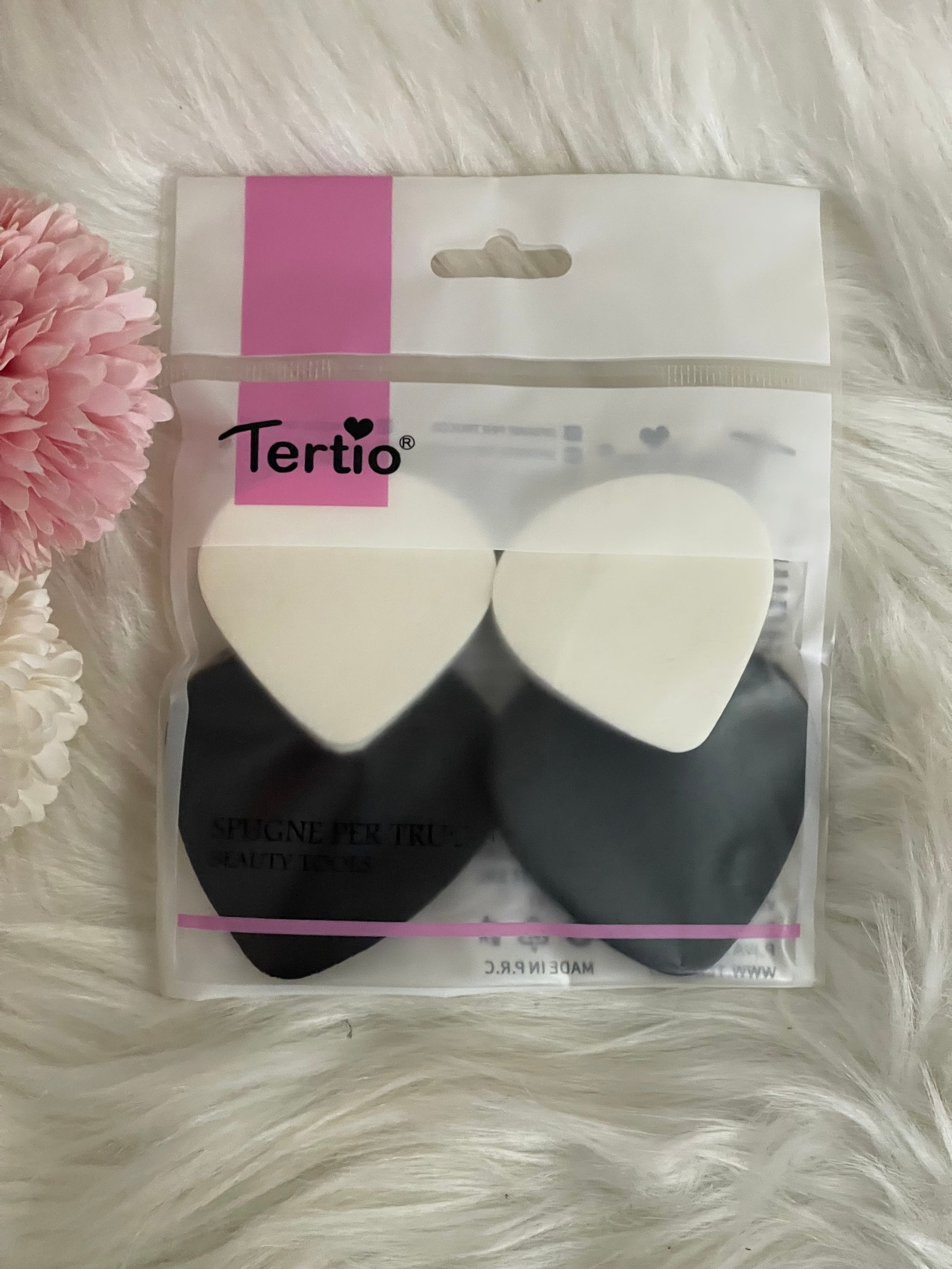 Set 4 Spugnette Trucco Tertio® - Applicatori Viso Professionali Goccia | Uso Asciutto e Bagnato