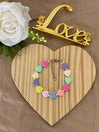 Bracciale Amélie Cuori Pastello e Acciaio Inossidabile – Handemade, Stile Unico