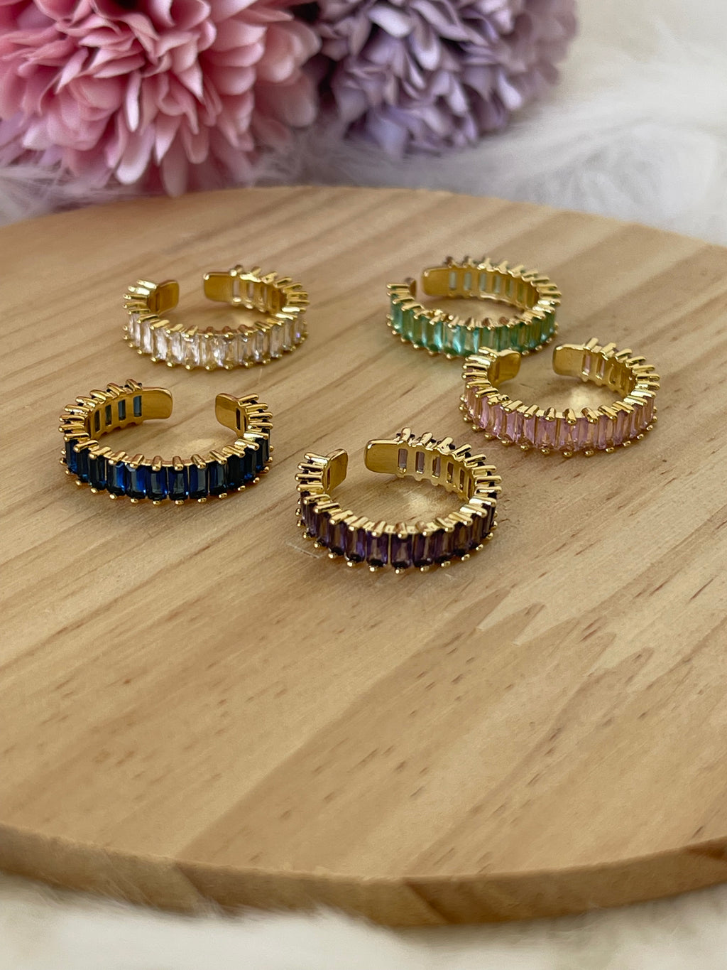 Anello Belle Époque Regolabili in Acciaio con Zirconi Colorati – Eleganza per Ogni Occasione