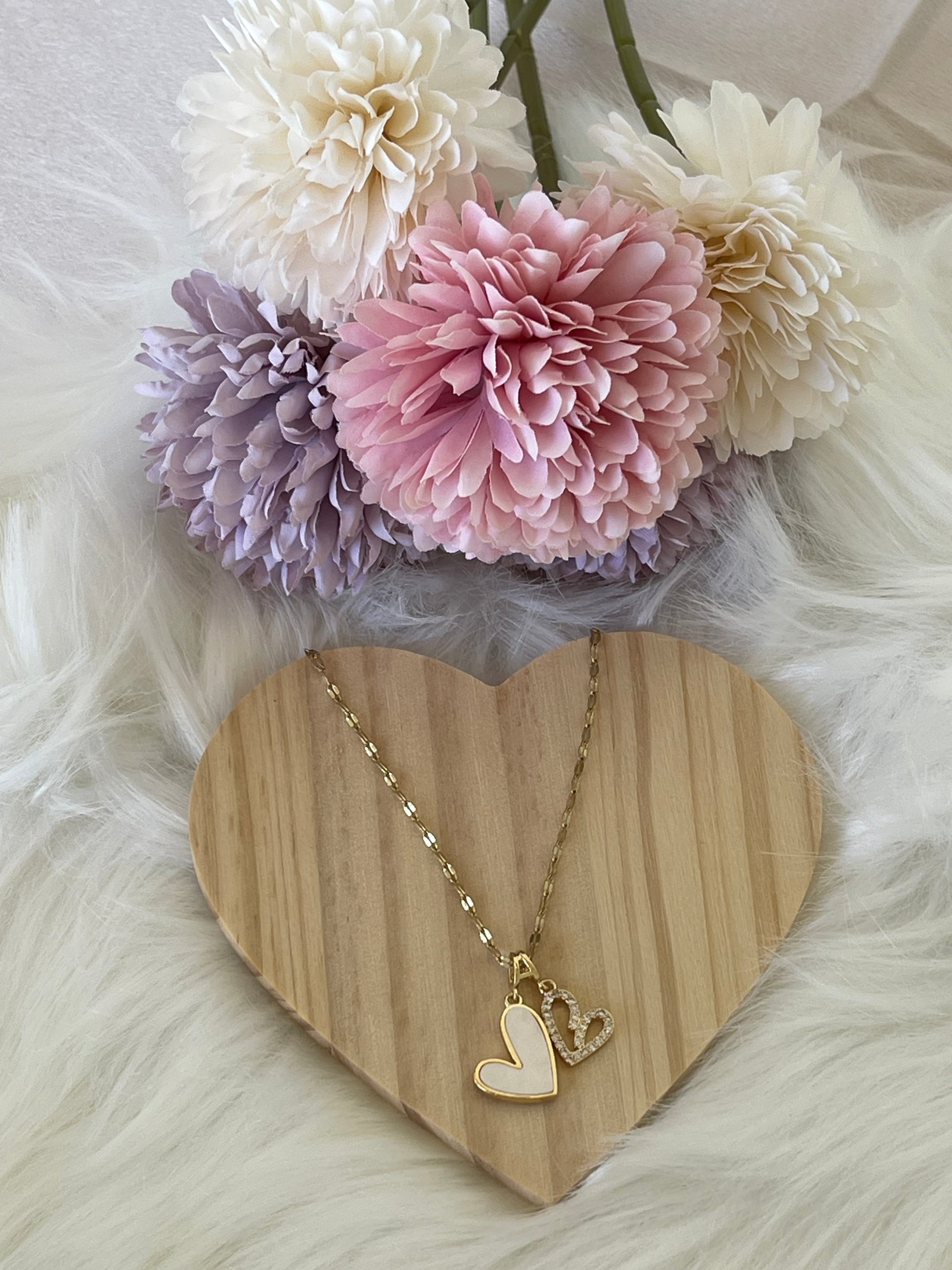 Collana Dafne Cuori Elegante in Acciaio Inossidabile Dorato Regolabile - Regalo Perfetto