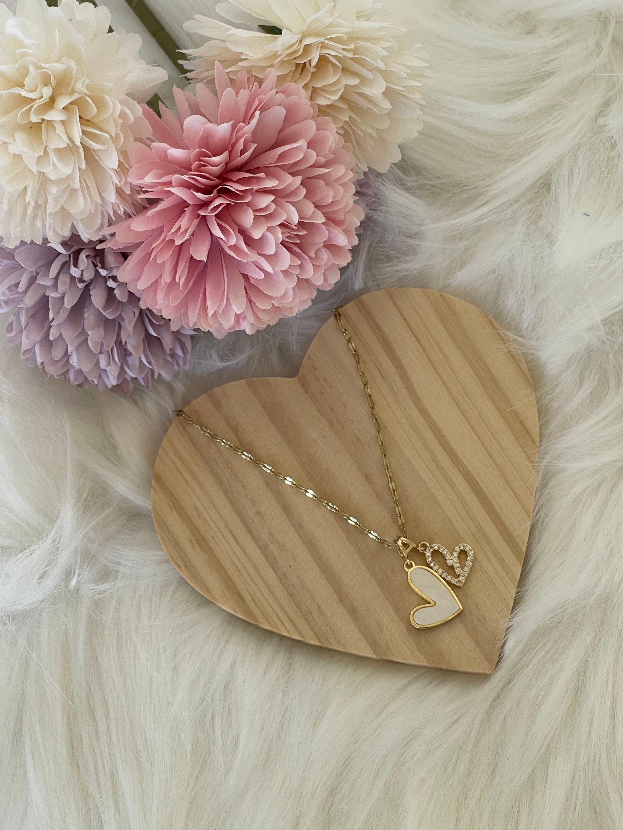 Collana Dafne Cuori Elegante in Acciaio Inossidabile Dorato Regolabile - Regalo Perfetto