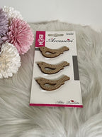 Set 3 Uccellini Decorativi in Juta Shabby Chic - 5cm | Applicazioni Artigianali per Fai da Te e Bomboniere