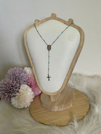 Collana Rosario Via Lucis in Acciaio Inossidabile con Perline e Croce