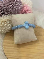 Bracciale Summer Crush Elastico Celere con Perle Lucide e Ciondolo a Cuore Azzurro