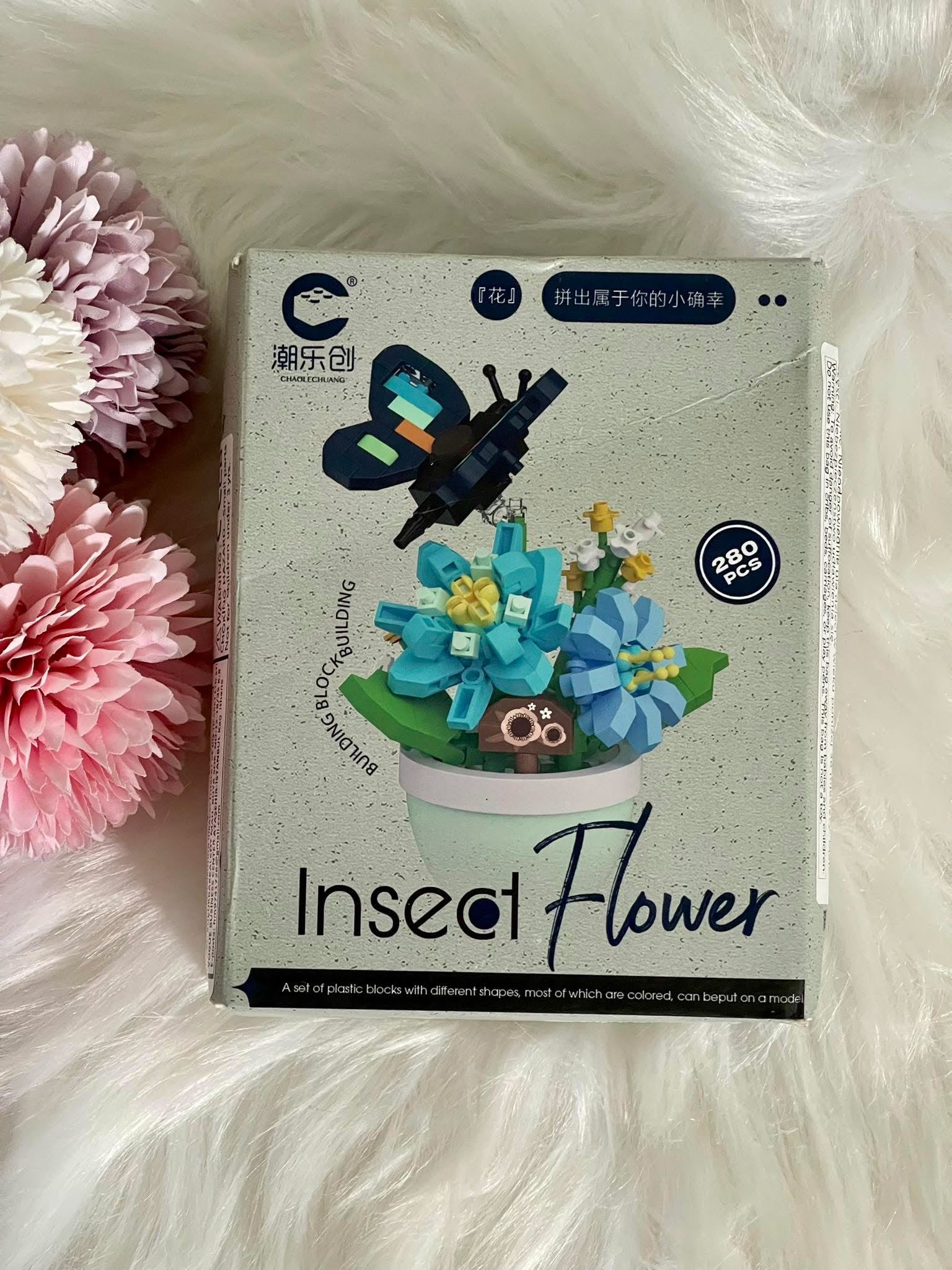 Set Costruzione Fiore in Vaso e Farfalla Mattoncini | 280 Pcs