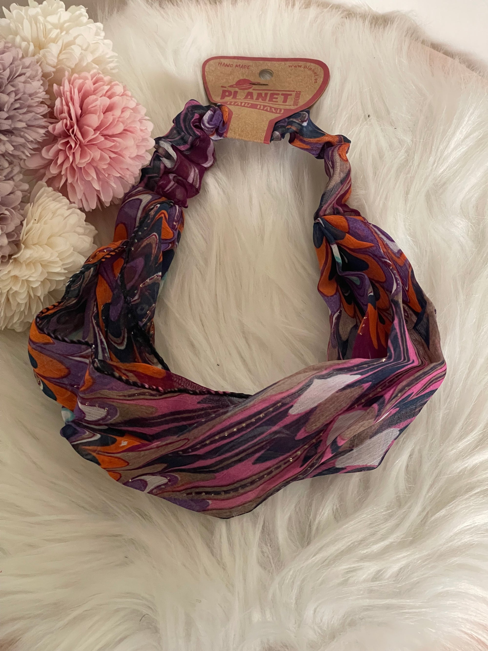Fascia per Capelli Donna Boho-Chic Multicolore - Turbante Elastico con Stampa Artistica