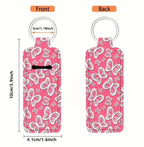 Portachiavi Porta Burrocacao e Rossetto – Custodia Protettiva in Neoprene con Fantasia Farfalle