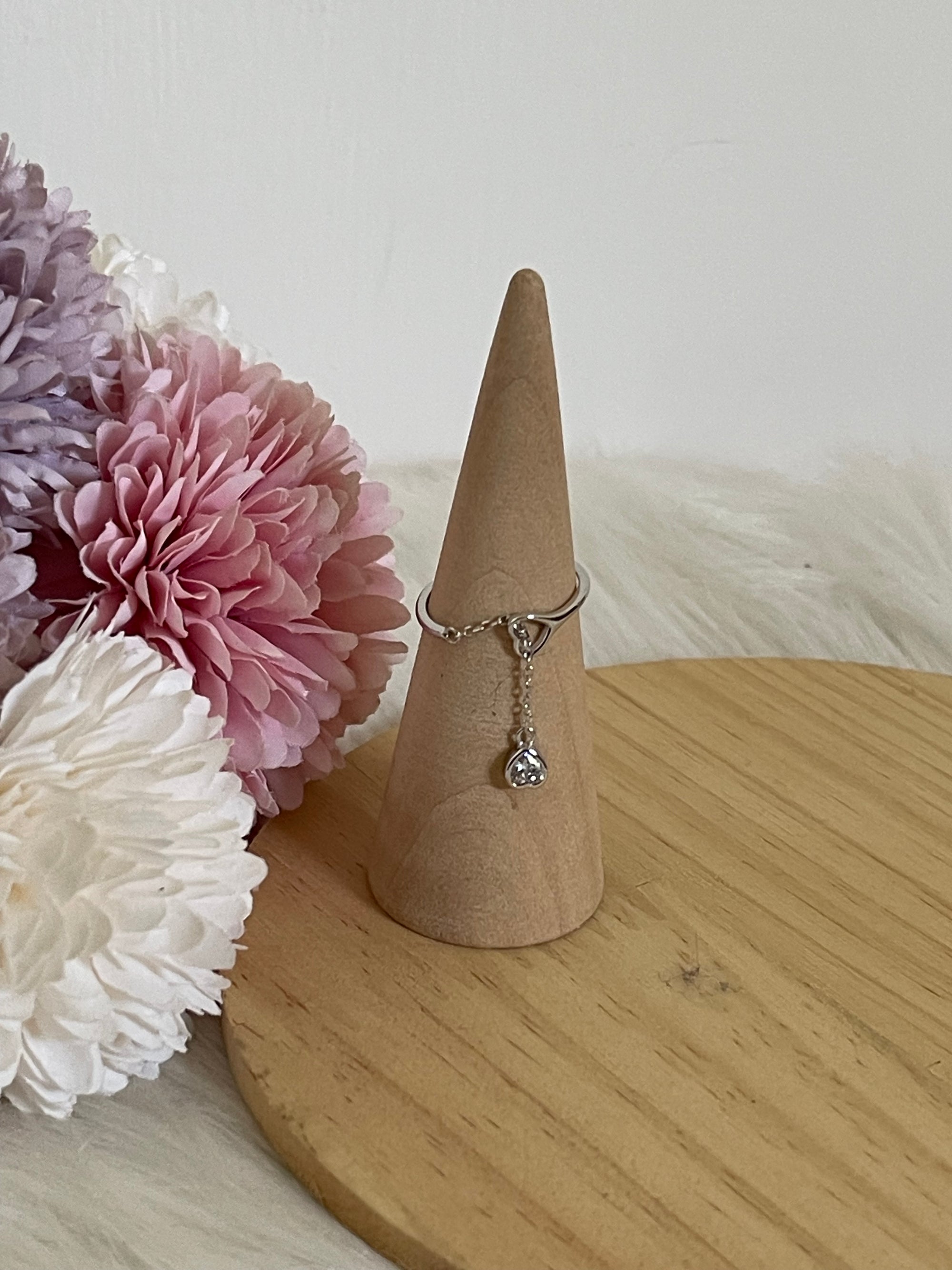 Anello Chérie Pendente con Cuore e Punto Luce in Argento 925