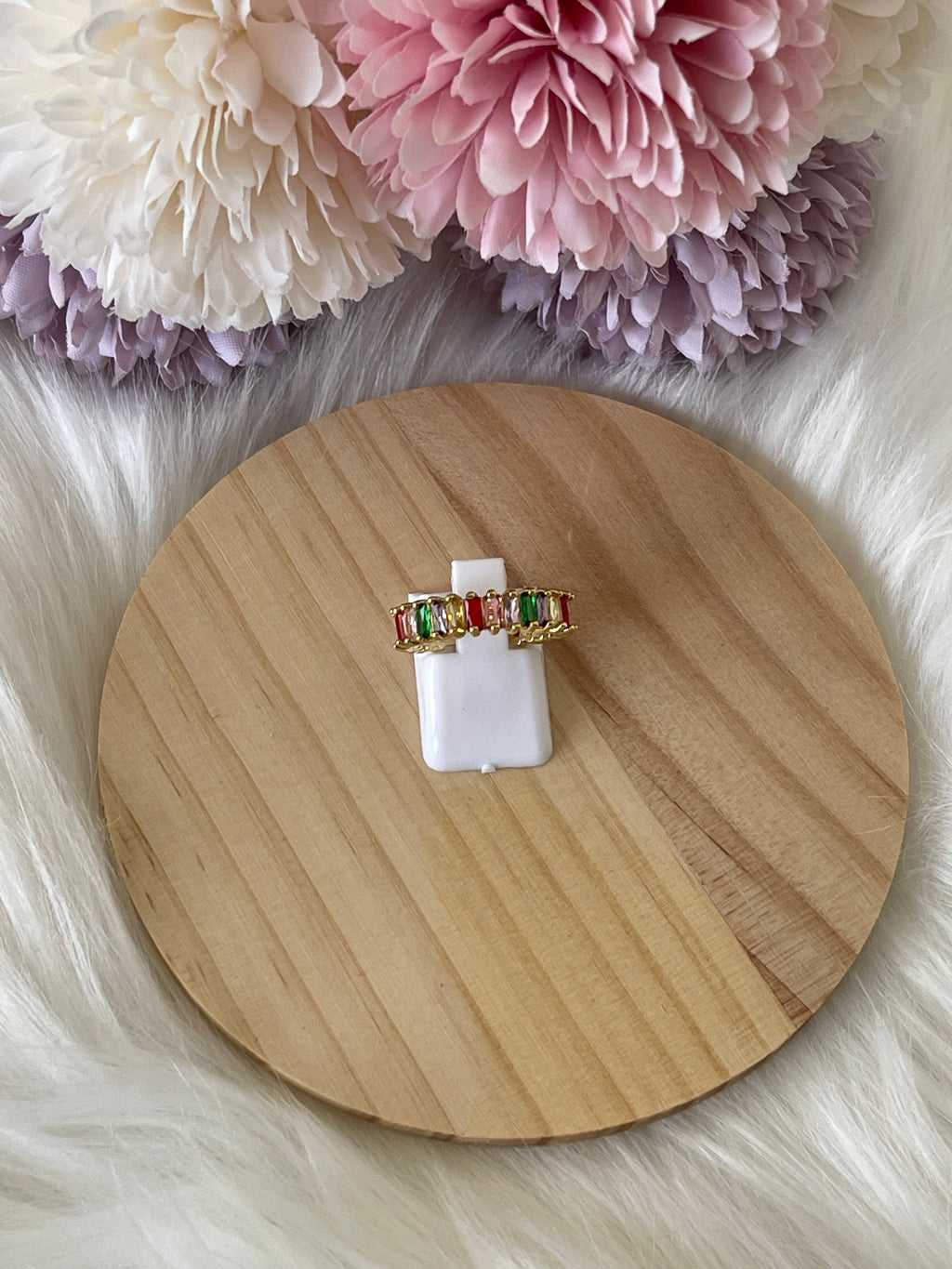 Anello Belle Époque Regolabie in Acciaio con Zirconi Colorati – Eleganza per Ogni Occasione