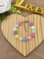 Bracciale Amélie Cuori Pastello e Acciaio Inossidabile – Handemade, Stile Unico