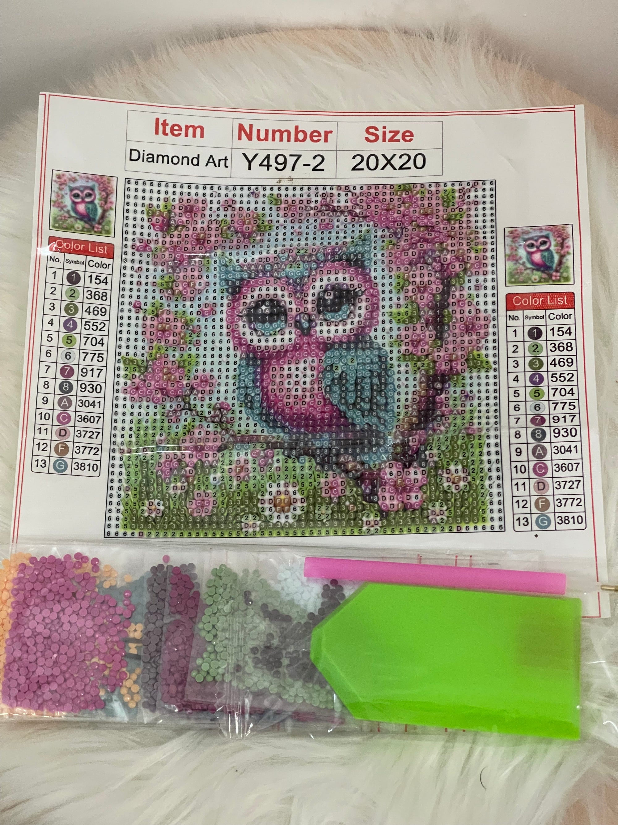 Kit Diamond Painting 5D Fai-da-Te - Gufo Magico tra i Fiori (20x20 cm) - Mosaico con Diamanti Completo per Relax e Arredo Casa