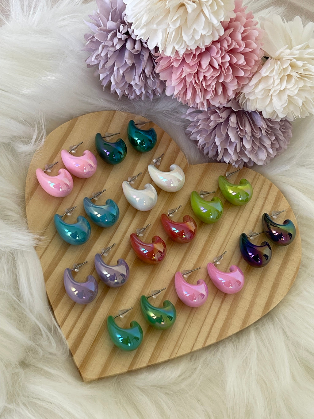 Orecchini Goccia Effetto Specchio – Colori Mix