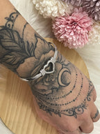 Bracciale Corazón Radiante in Acciaio Inossidabile – Maglia Snake Piatta Oro e Argento