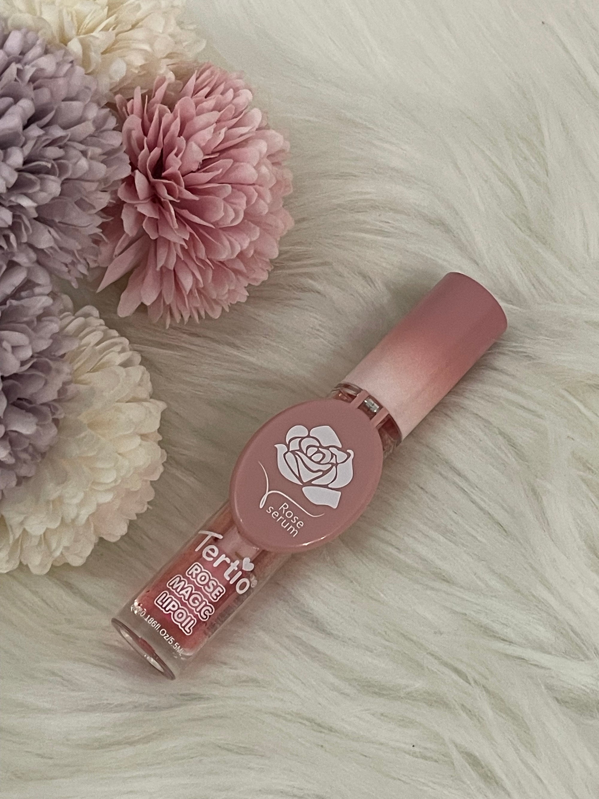 Tertio Rose Magic Lip Oil - Olio Labbra Idratante con Siero alla Rosa e Specchietto Integrato - 5.5ml