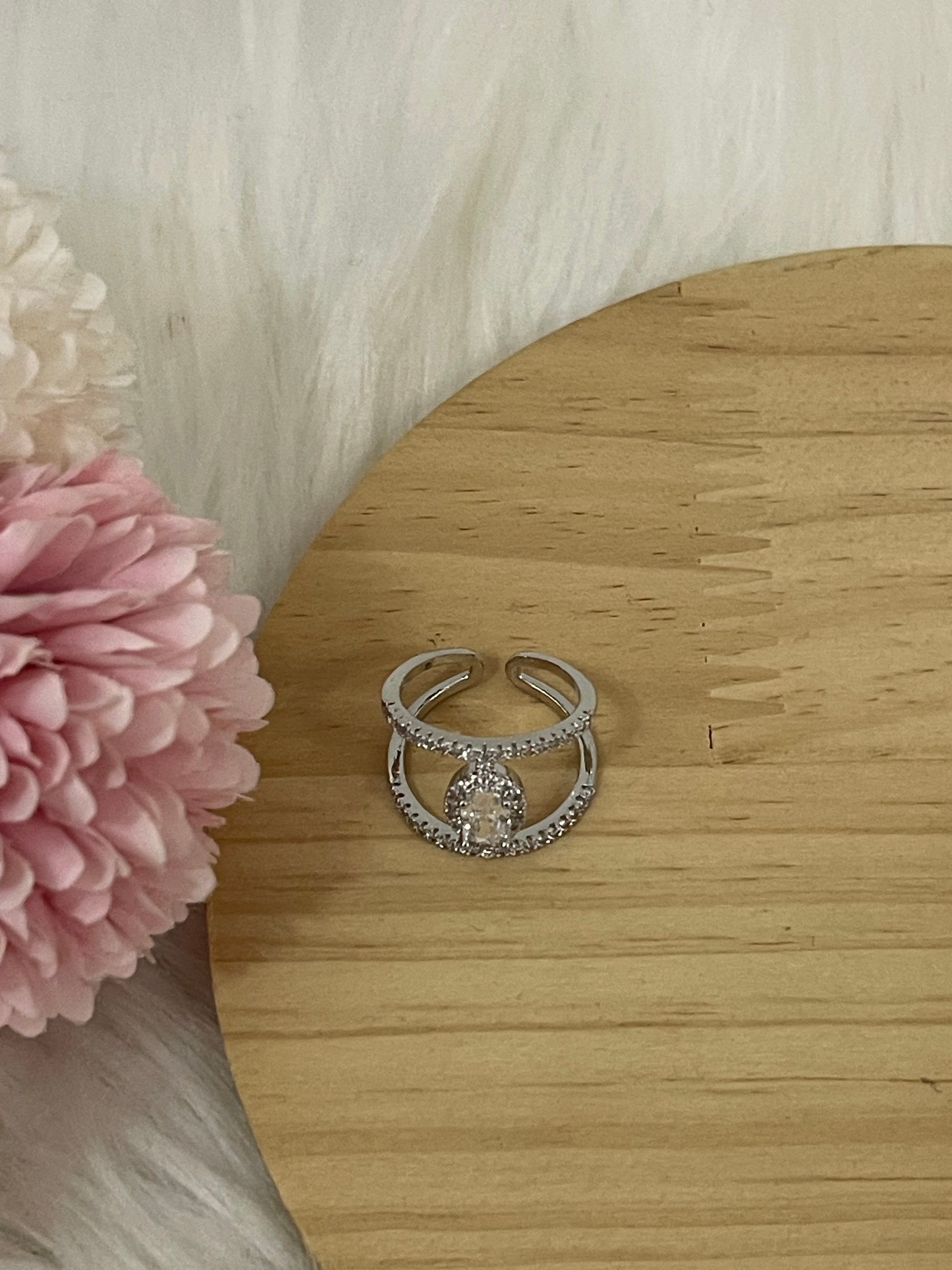 Anello Infinity Halo in Acciaio Inossidabile – Design Doppio Binario Regolabile