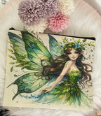 Pochette Trucchi in Tela "Fata della Foresta" – Beauty Case Elegante e Capiente – 22x18 cm
