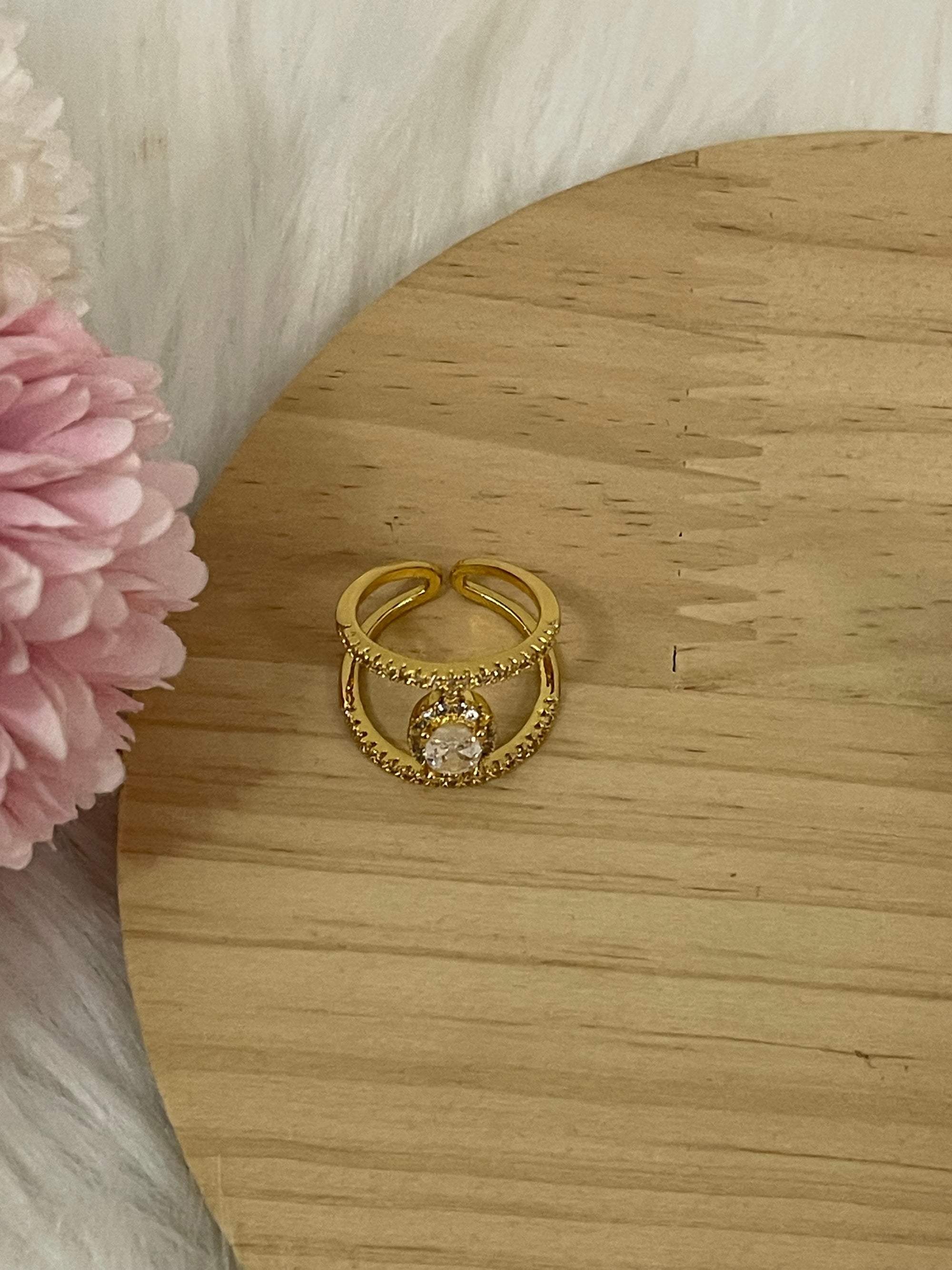 Anello Infinity Halo in Acciaio Inossidabile – Design Doppio Binario Regolabile