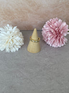 Anello Dorado in Acciaio Inossidabile Oro con Zirconi a Cuore – Regolabile e Resistente