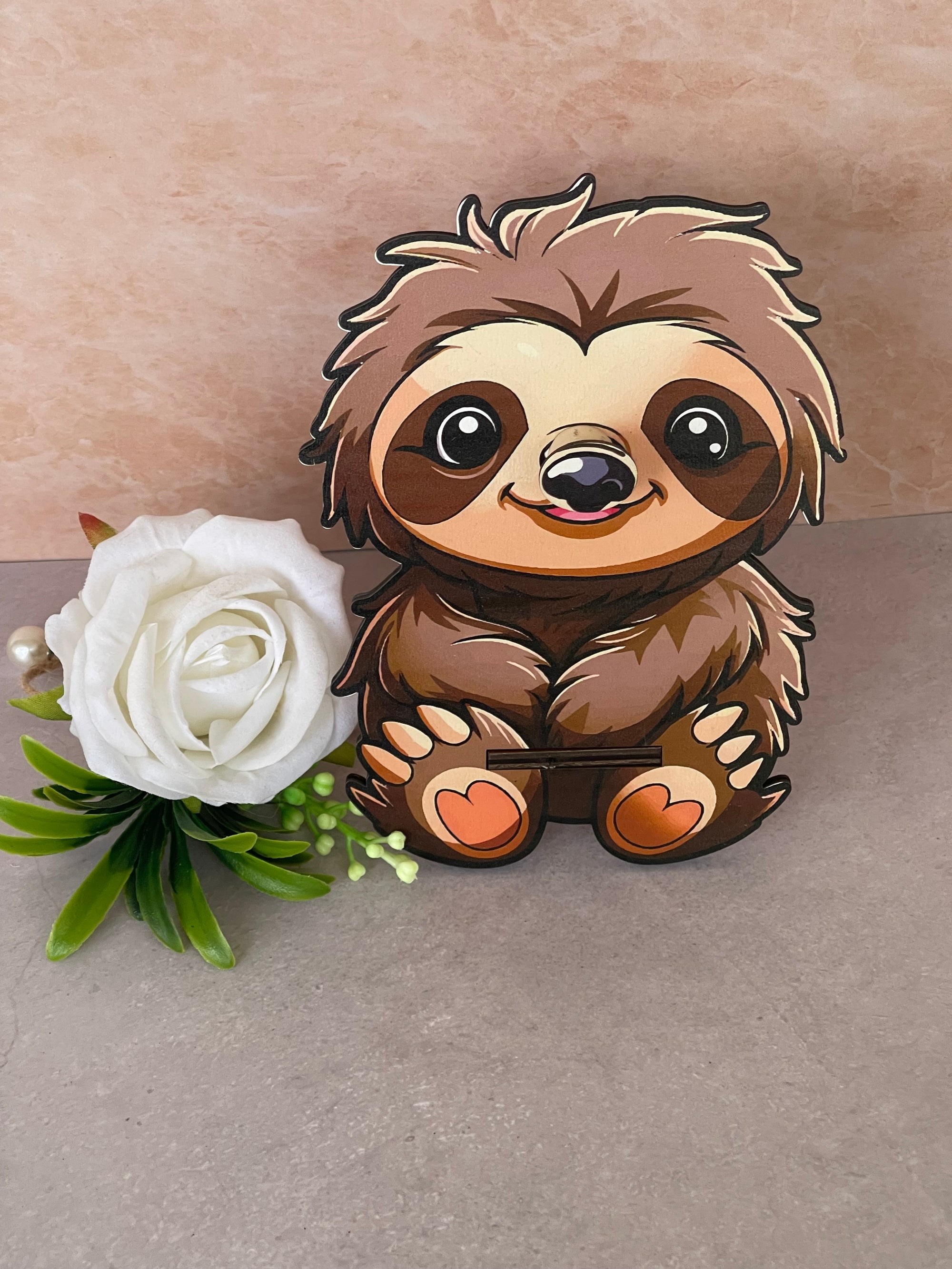 Porta Occhiali da Scrivania in Legno a Forma di Bradipo | Supporto Originale per Occhiali da Vista e Sole