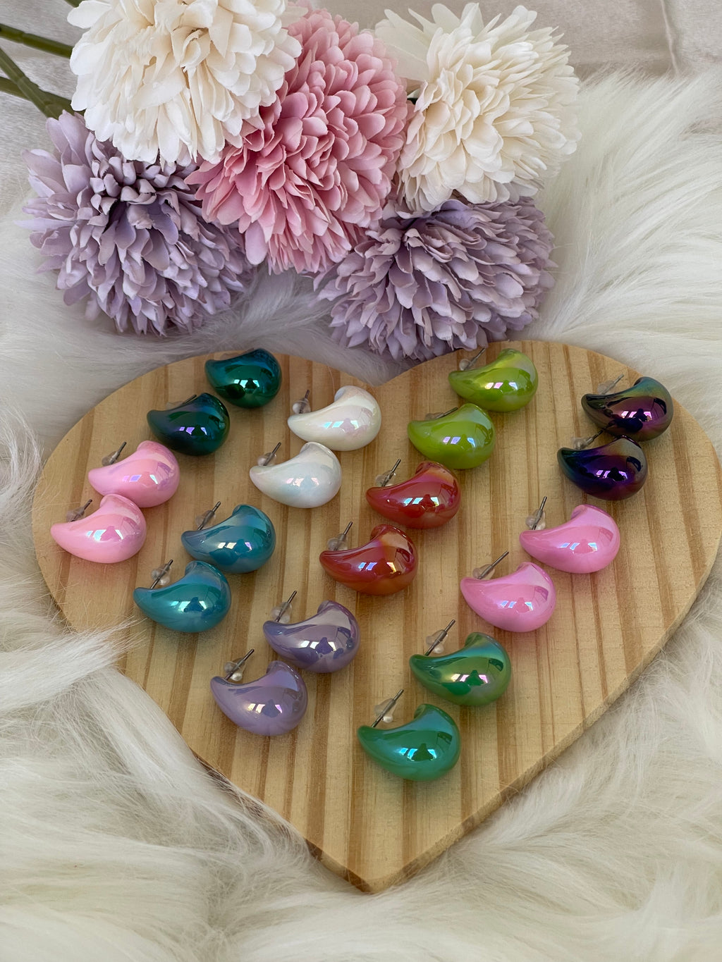 Orecchini Goccia Effetto Specchio – Colori Mix