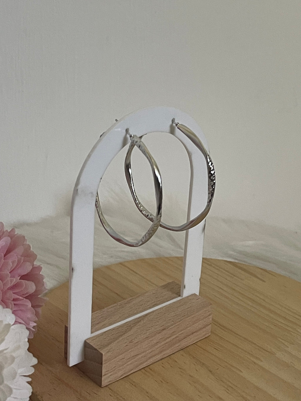 Orecchini Aria Hoops a Cerchio Martellati in Acciaio Inossidabile - Cerchi Intrecciati Oro e Argento Impermeabili