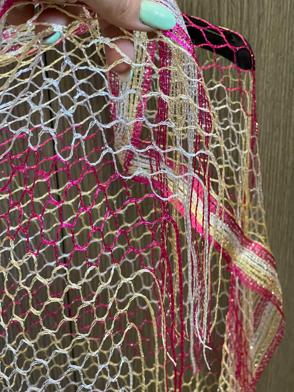 Foulard Scialle e Pareo Mare 3 in 1 con Frange Trama a Rete | AB.MIDEA