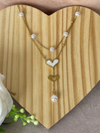 Collana Aurielle Cuore e Perle in Acciaio Inossidabile – Eleganza e Significato in un Solo Gioiello