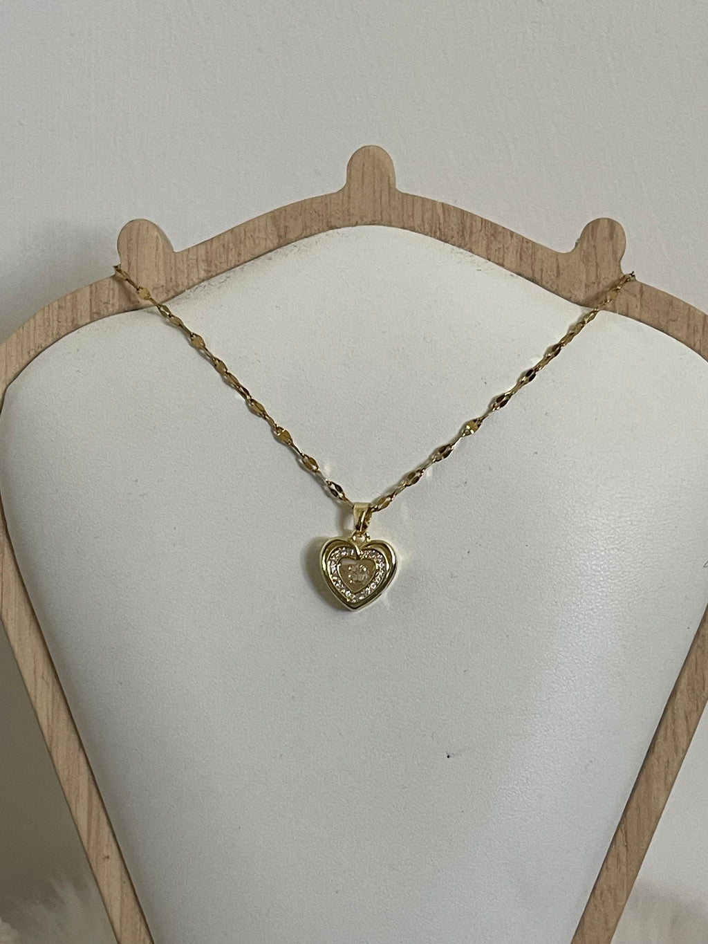 Collana Cuore Pulsante in Acciaio Inossidabile Oro con Strass - Girocollo Donna Anallergico