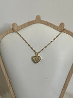 Collana Cuore Pulsante in Acciaio Inossidabile Oro con Strass - Girocollo Donna Anallergico