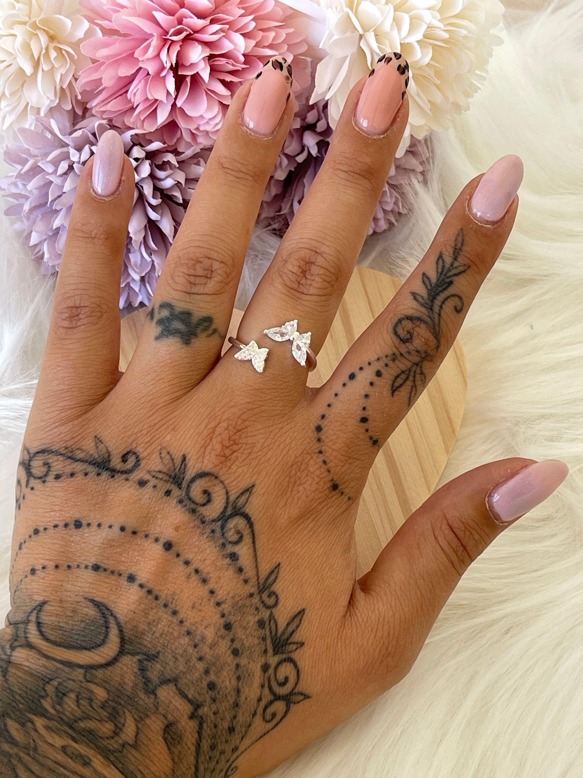 Anello Farfalla in Argento Sterling 925 con Zirconi