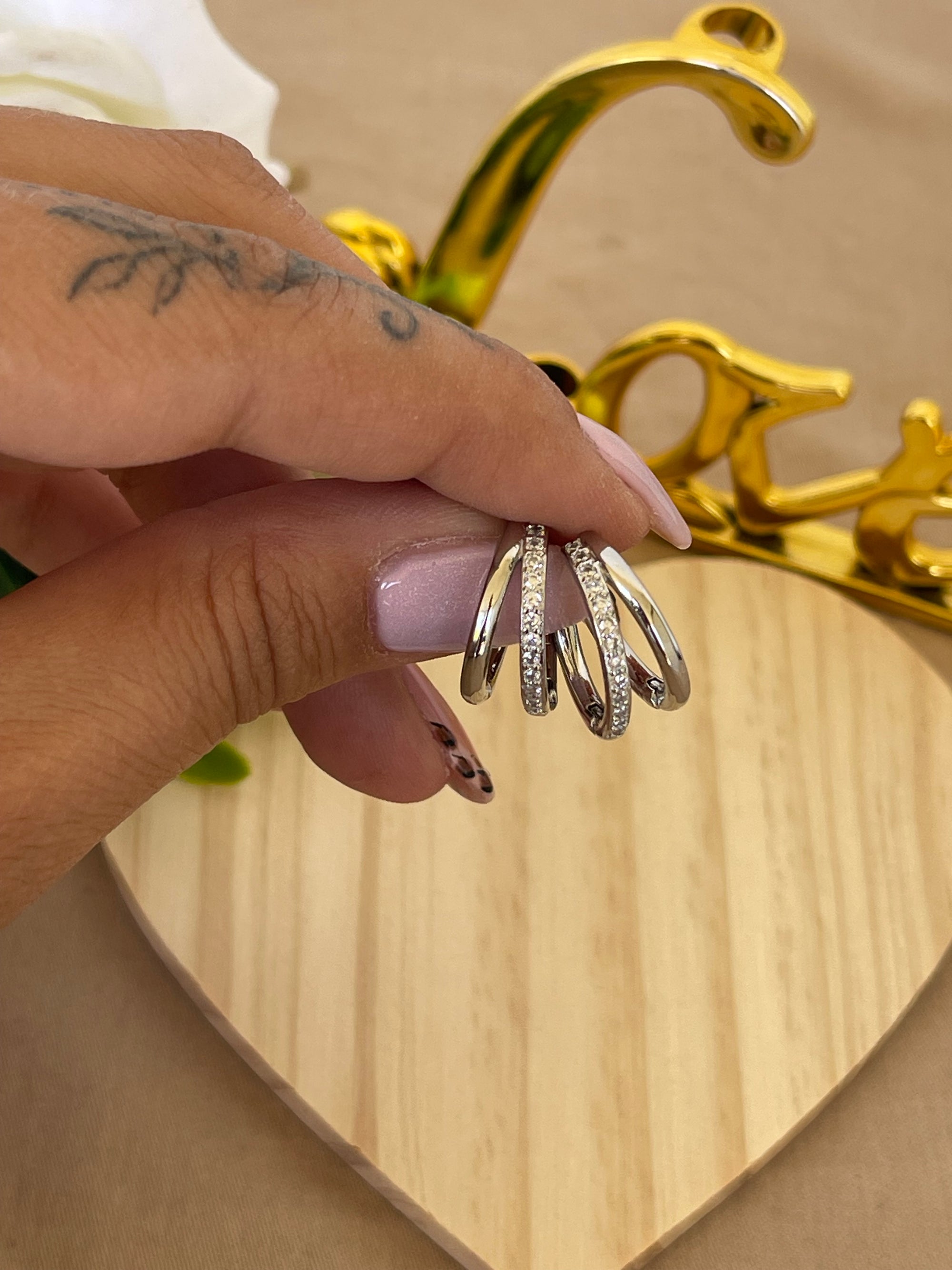 Orecchini Brillante Duo in Argento 925 con Zirconi