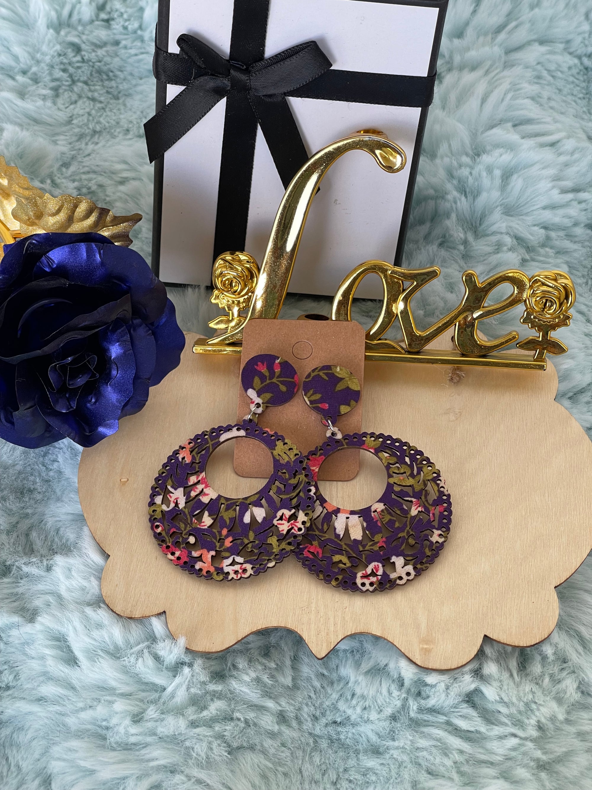 Orecchini Amany Lobo Pendenti In Legno Stile Etnico Bohémien