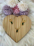 Collana e Orecchini Minimal Chic - Set di Gioielli in Acciaio Inossidabile