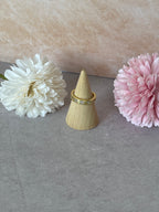 Anello Dorado in Acciaio Inossidabile Oro con Zirconi a Cuore – Regolabile e Resistente