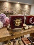 Candela Artigianale Sole e Luna - Candela Quadrata Bordeaux Profumata