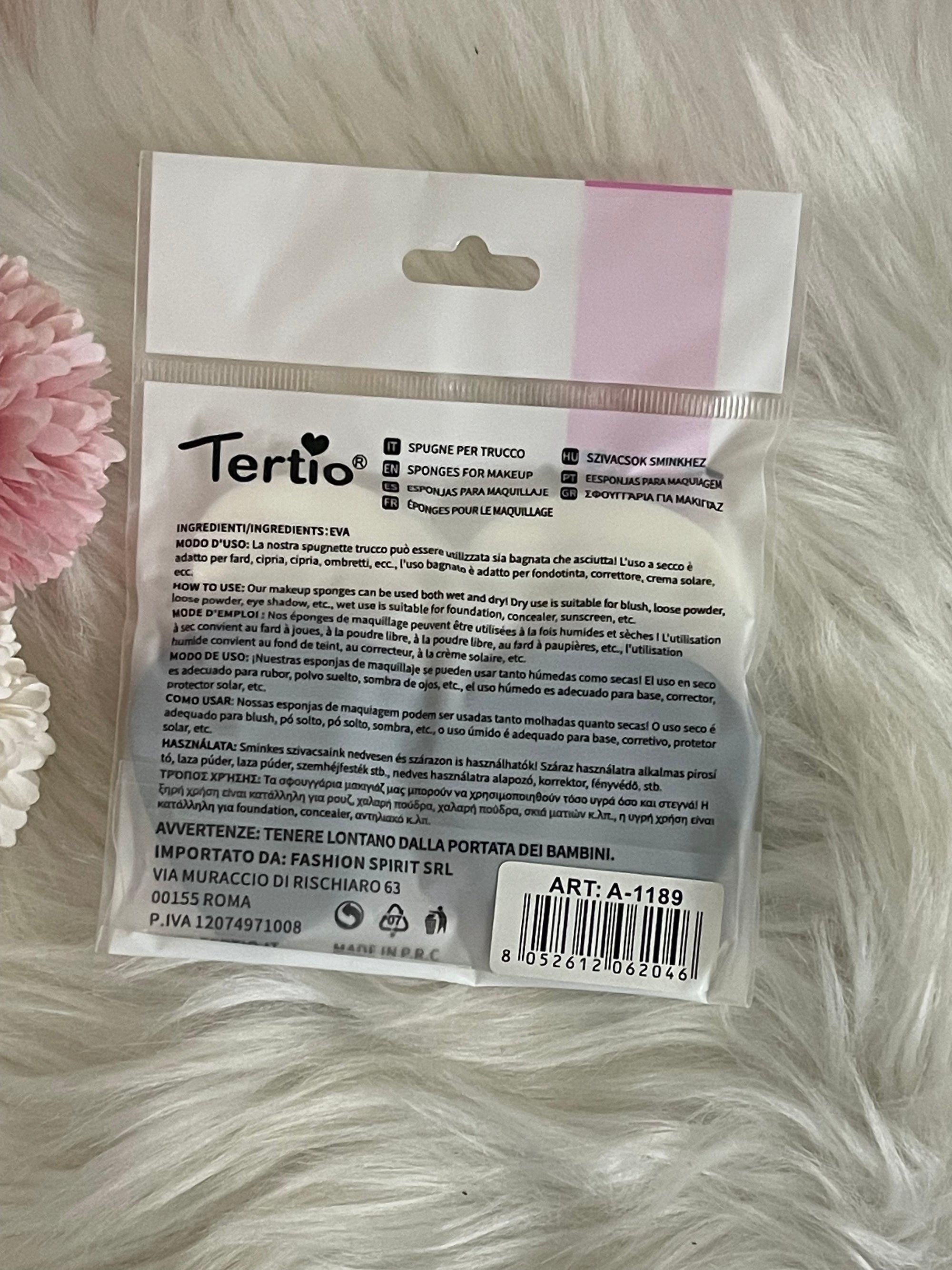 Set 4 Spugnette Trucco Tertio® - Applicatori Viso Professionali Goccia | Uso Asciutto e Bagnato