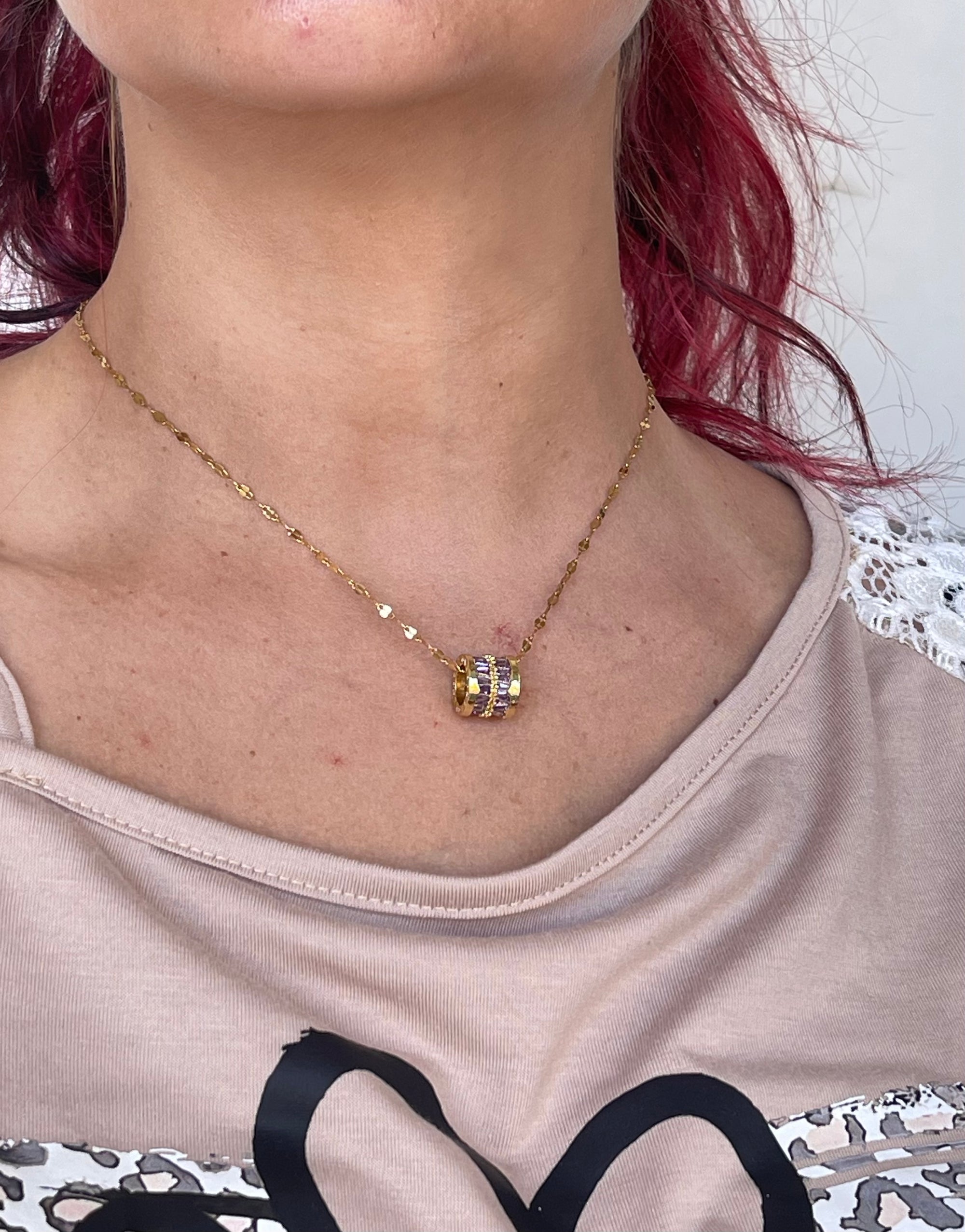 Collana Grace in Acciaio Regolabile con Ciondolo Rotondo – Eleganza Senza Tempo