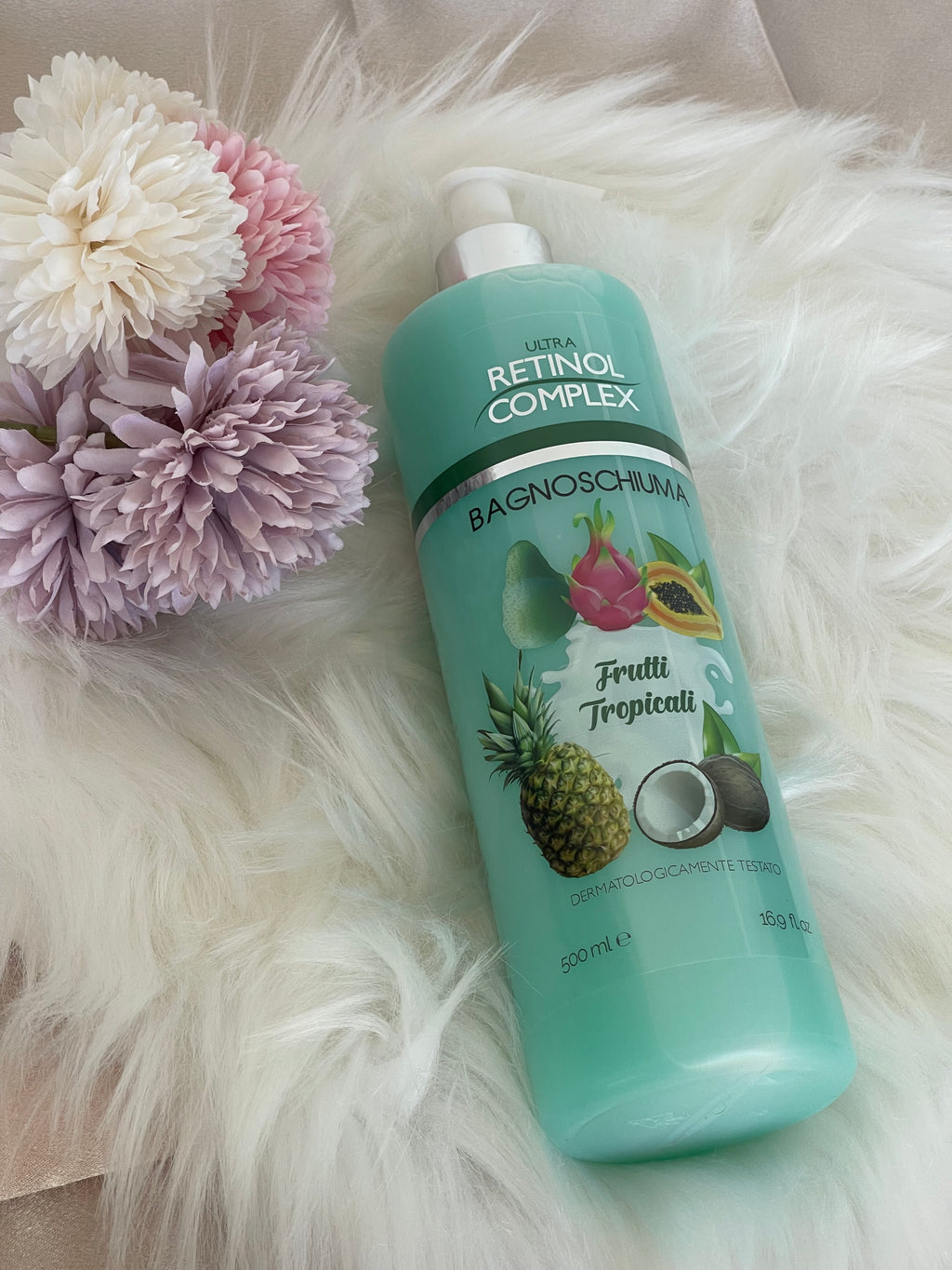 Bagnoschiuma Ultra Retinol Complex ai Frutti Tropicali – Una Coccola di Freschezza e Benessere per la Tua Pelle!