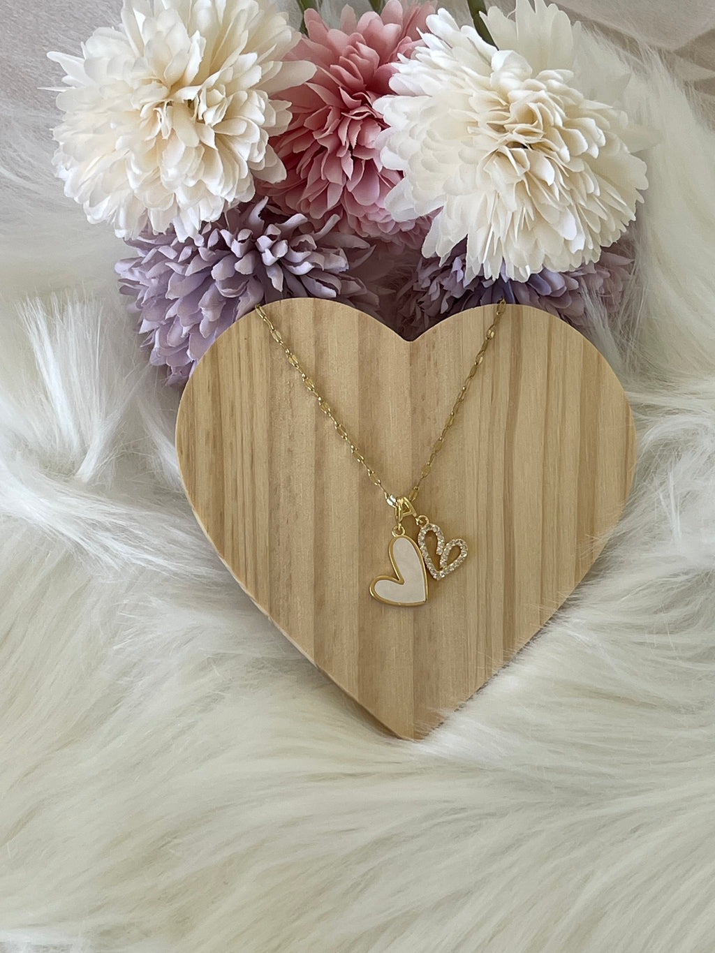 Collana Dafne Cuori Elegante in Acciaio Inossidabile Dorato Regolabile - Regalo Perfetto