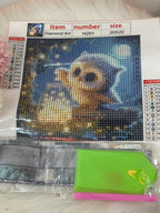 Kit Diamond Painting 5D Fai-da-Te - Gufo Magico e Barattolo di Stelle - 20x20cm